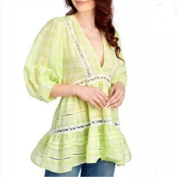 Free People Lime Time Out Tunic Top M - Picture 4 of 6